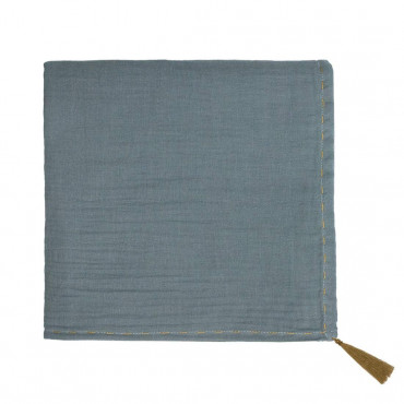 Grand lange en coton bio - Nana swaddle Bleu gris