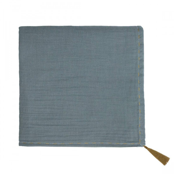 Grand lange en coton bio - Nana swaddle Bleu gris