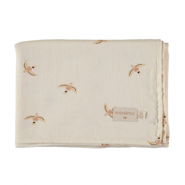 Pack 2 grands langes Butterfly 100x120 cm - Toffee