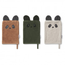 Lot de 3 gants de toilette Sylvester - Panda