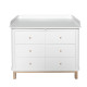 Commode 6 tiroirs Wood avec grand plan à langer - Blanc et chêne