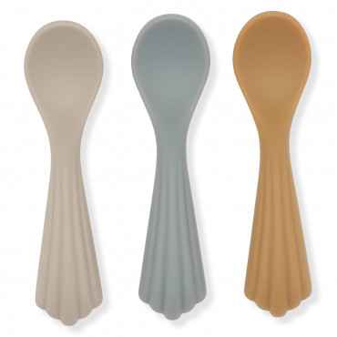 Lot de 3 cuillères silicone Clam - Warm grey