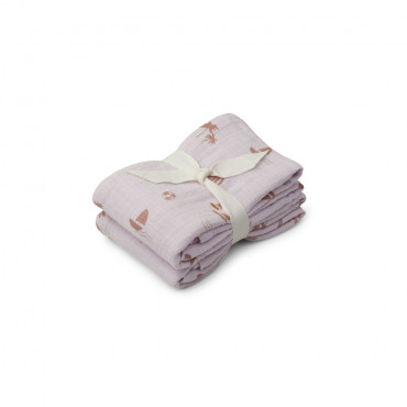 Lot de 2 langes Lewis 70 x 70 cm - Seaside light lavender
