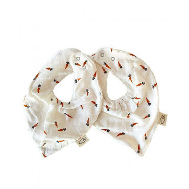 Lot de 2 bavoirs bandana MAEL - Carotte