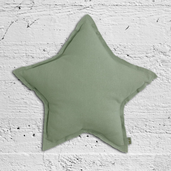 Coussin coton étoile pastel - Sage green (DS049)