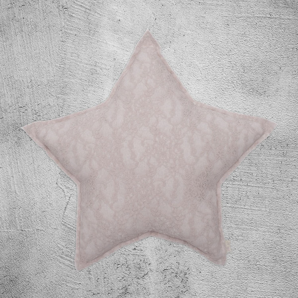 Coussin étoile dentelle Flower Lace - Poudre (DS18)