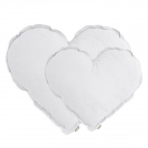 Coussin coeur en coton bio - Blanc (DS001)
