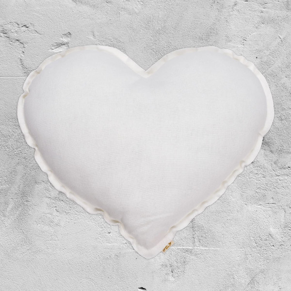 Coussin coeur en coton - Blanc (DS001)