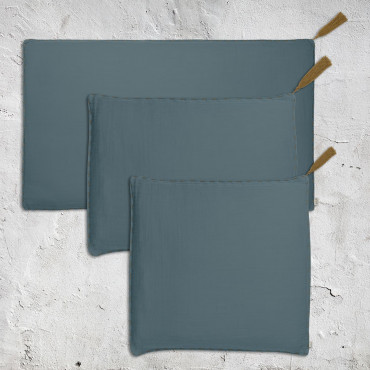 Housse de coussin uni rectangle 40x70 - Bleu gris (Ice blue DS032)