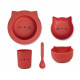 Coffret repas bébé Joana - Cat apple red