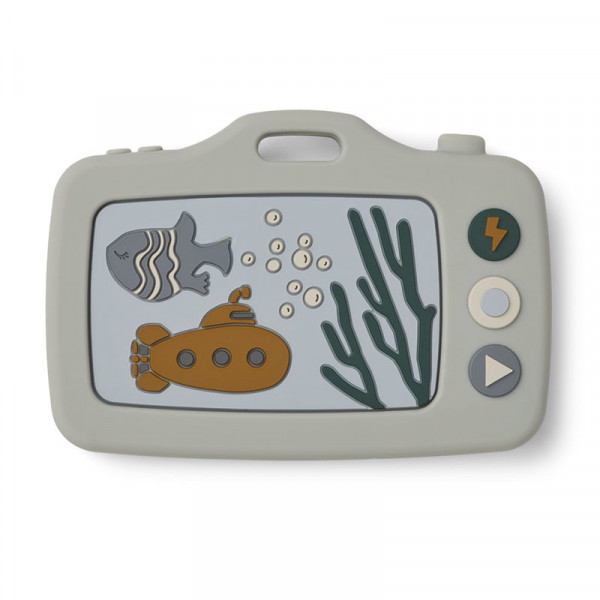 Jouet de dentition appareil photo Steven - Sea creature blue mix