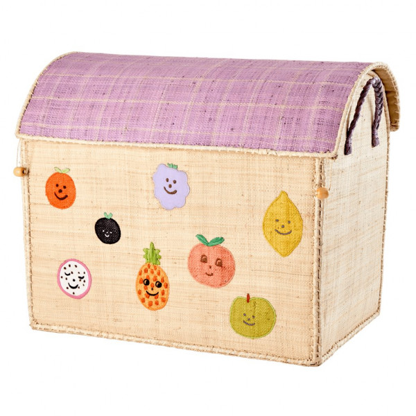 Coffre à jouets en raphia GM - Multi fruits