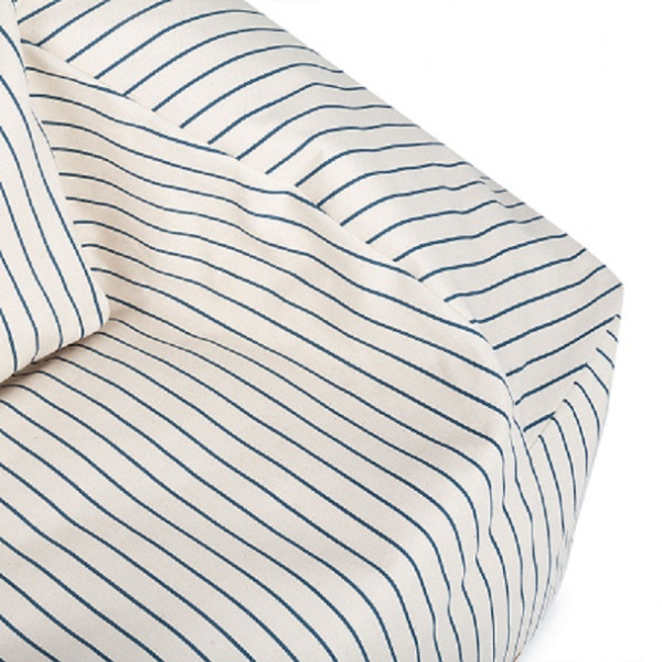 Pouf fauteuil enfant Chelsea - Rayures bleues