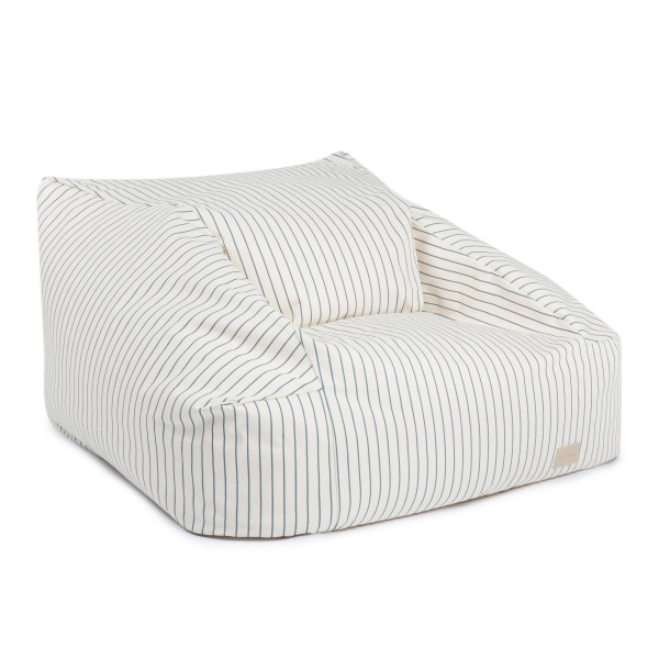 Pouf fauteuil enfant Chelsea - Rayures bleues