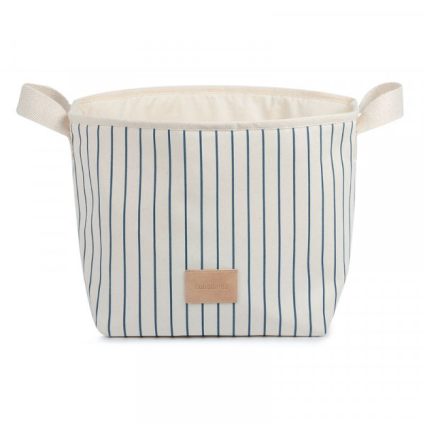 Panier de rangement Django - Blue thin stripes/Natural