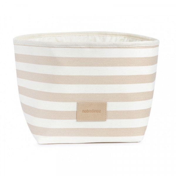 Panier de rangement Little Django - Taupe stripes/Natural