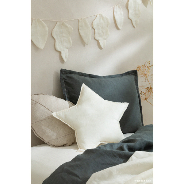 Coussin feuille Lin Français - Greige