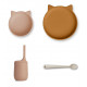 Set repas silicone Cathy - Cat pale tuscany multi mix