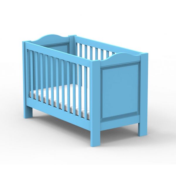 Lit bébé Dominique - Coloris laqué uni - Bleu azur