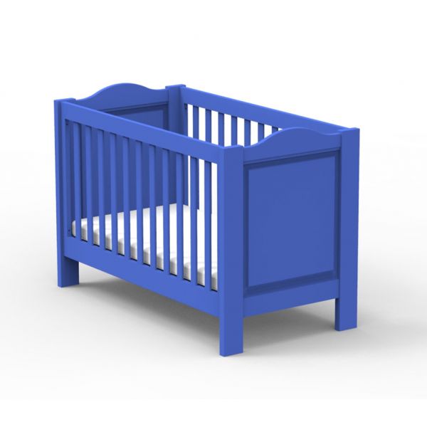 Lit bébé Dominique - Coloris laqué uni - Bleu marseille