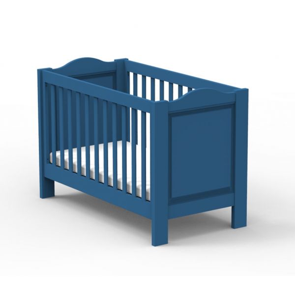 Lit bébé Dominique - Coloris laqué uni - Bleu atlantique
