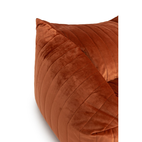 Pouf fauteuil velours Chelsea - Wild brown