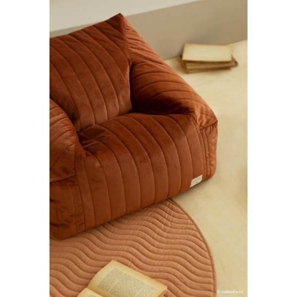 Pouf fauteuil velours Chelsea - Wild brown