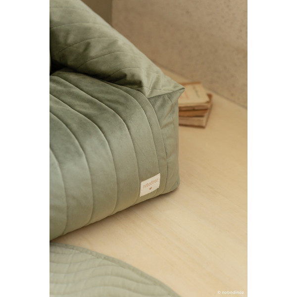 Pouf fauteuil velours Chelsea - Olive green