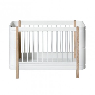 Lit évolutif Mini + - blanc et chêne