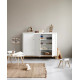 Armoire Wood multi-rangement 3 portes - Blanc et Chêne