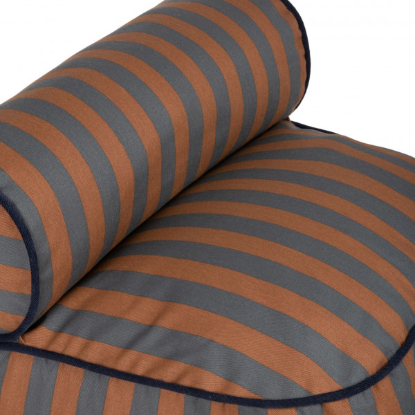 Pouf fauteuil enfant Majestic - Blue brown stripes