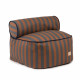 Pouf fauteuil enfant Majestic - Blue brown stripes