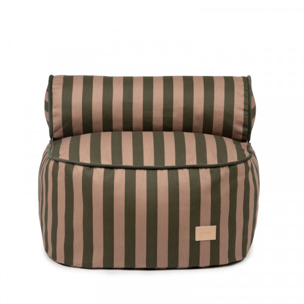 Pouf fauteuil enfant Majestic - Green taupe stripes