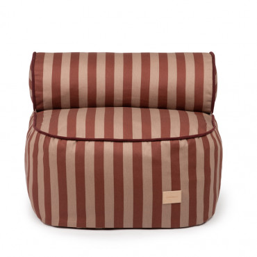 Pouf fauteuil enfant Majestic - Marsala taupe stripes