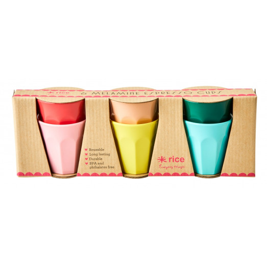 Lot de 6 verres expresso en mélamine - Dance out Colors