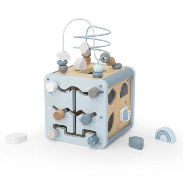 Cube d'activités en bois - Bleu