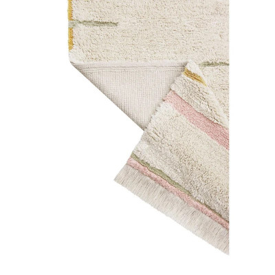 Tapis lavable en coton Lanes 90 x 130 cm - Vintage pink