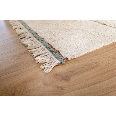 Tapis lavable en coton Lanes 90 x 130 cm - Vintage blue