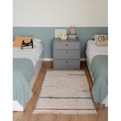 Tapis lavable en coton Lanes 90 x 130 cm - Vintage blue