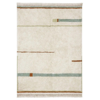 Tapis lavable en coton Lanes 90 x 130 cm - Vintage blue