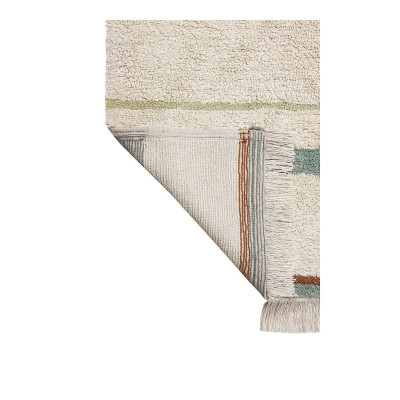 Tapis lavable en coton Lanes 90 x 130 cm - Vintage blue