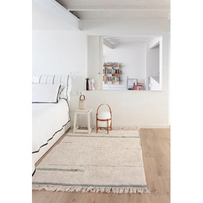 Tapis lavable en coton Lanes 90 x 130 cm - Vintage blue