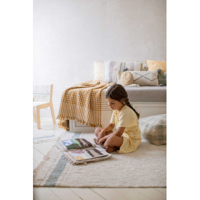 Tapis lavable en coton Gatro - Vintage blue