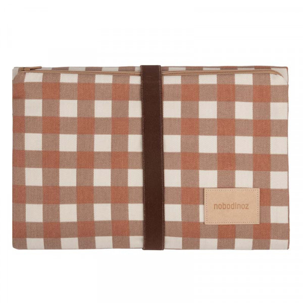 Tapis à langer imperméable Hyde Park - Terracotta Checks