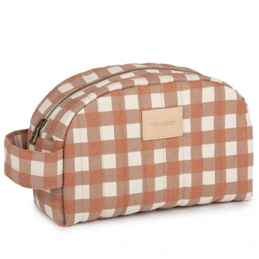 Trousse de toilette imperméable Hyde Park - Terracotta Checks