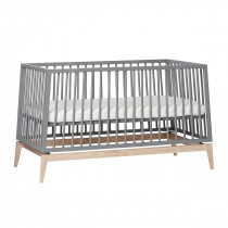 Lit bébé Luna 70 x 140 cm - Gris et chêne
