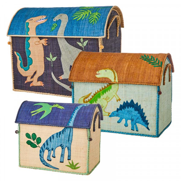 Coffre à jouets en raphia PM - Dino
