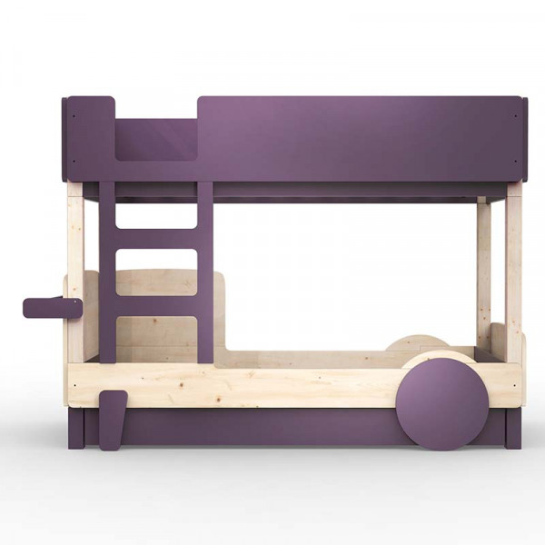 Lit superposé avec tiroir lit - Discovery - Violet cuberdon