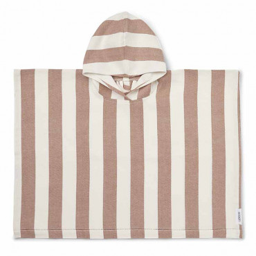 Poncho Roomie - Stripe Tuscany rose crème de la crème
