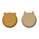 Lot de 2 assiettes silicone Olivia - Golden caramel Oat mix
